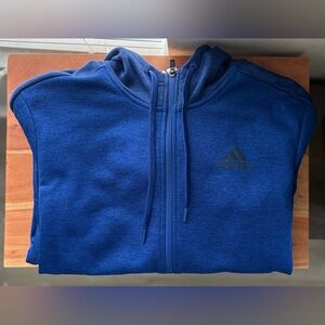 Adidas Men's Zip-Up Blue Sweater
